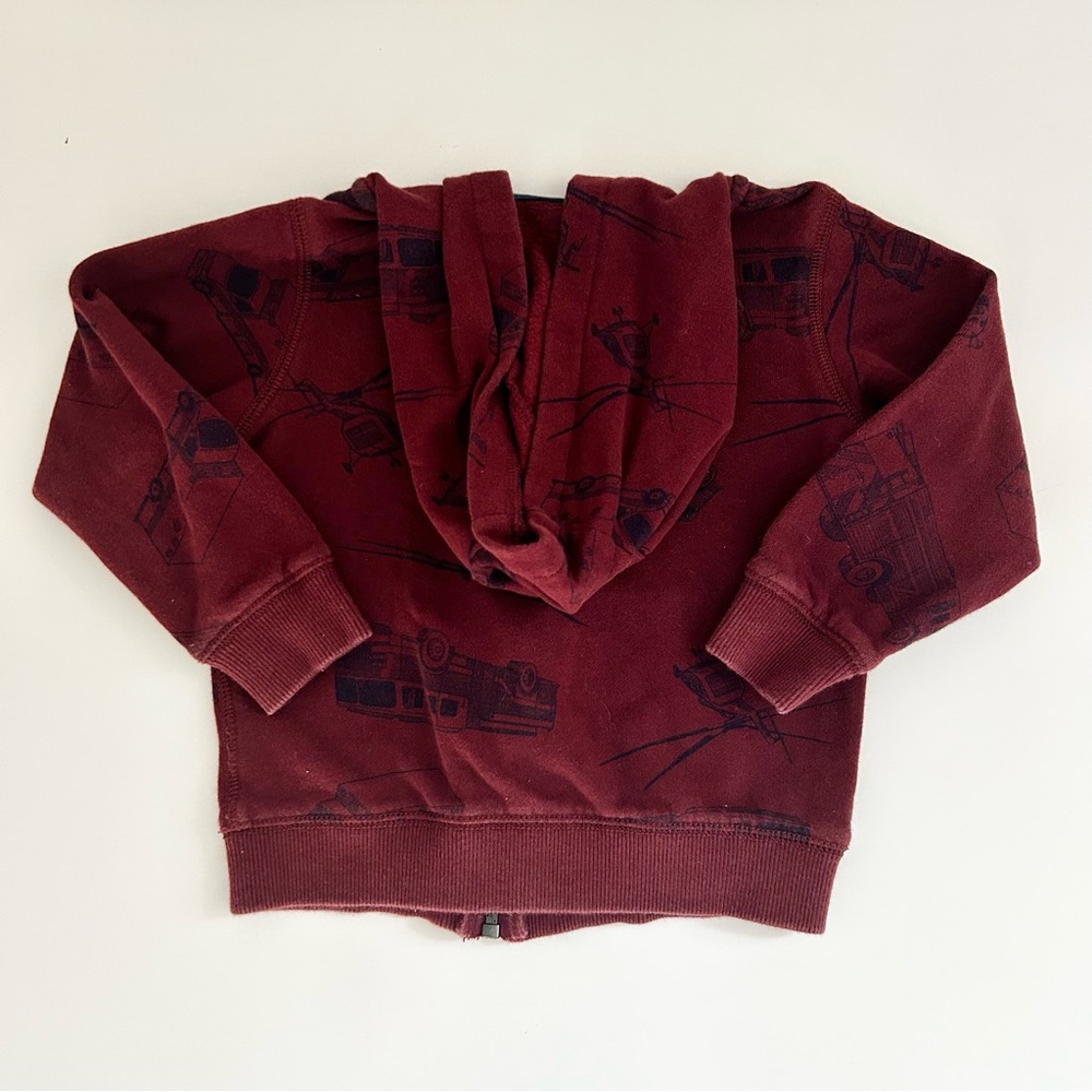 Carter's Boys 3T Firetruck Zip Up Hoodie - Picture 3 of 4